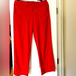 EUC Athleta tribeca Utility Crop Red pants Size 8